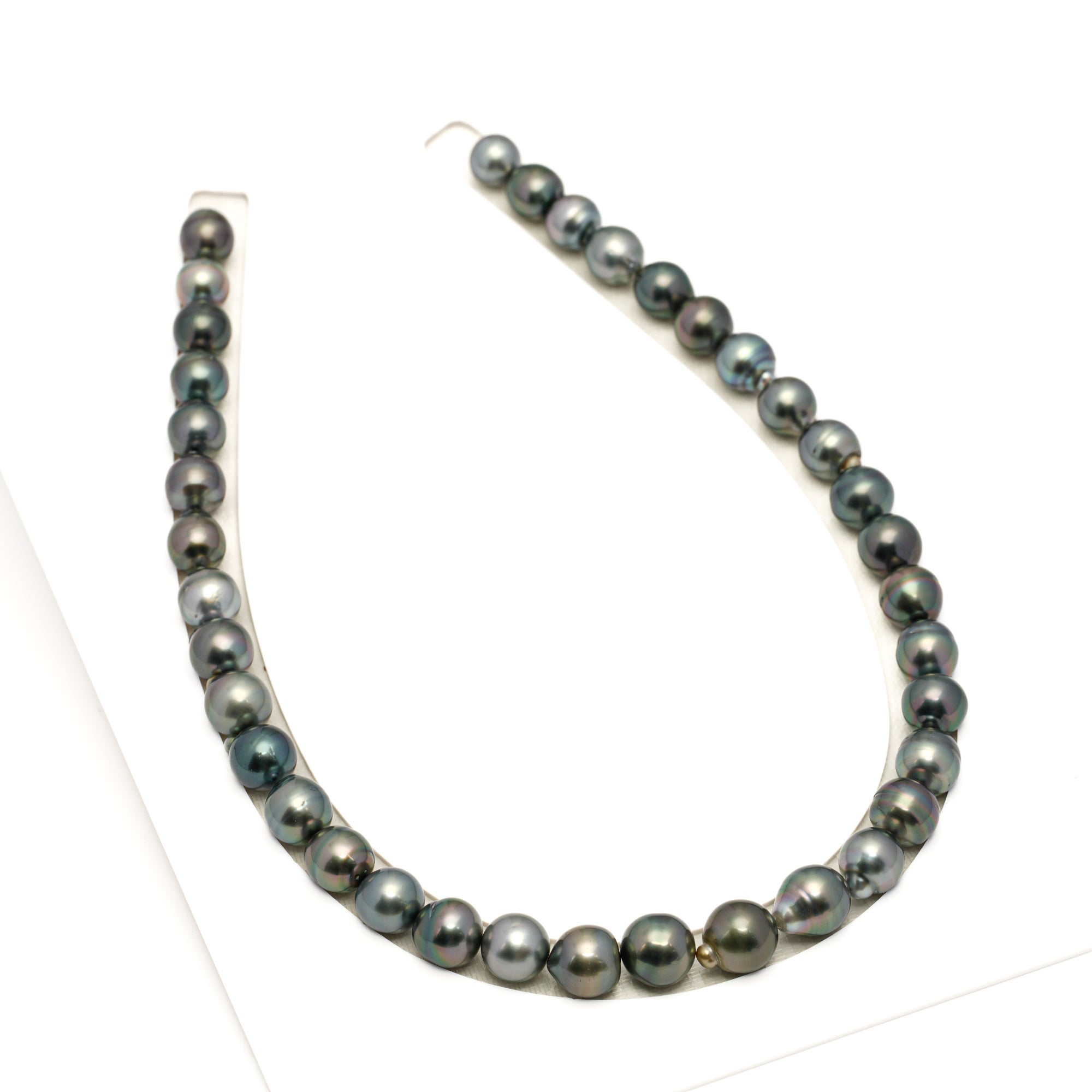 37pcs Green Mix 9-11mm - SB AAA Quality Tahitian Pearl Necklace NL1764 LP1