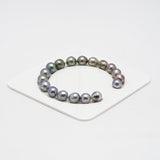 18pcs "High Luster" Multicolor 9-10mm - SB AAA/AA Quality Tahitian Pearl Bracelet BR2006 OR7