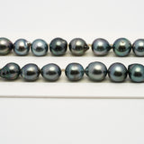 37pcs Light Blue 8-11mm - CL AA/AAA Quality Tahitian Pearl Necklace NL1519 THMIX2