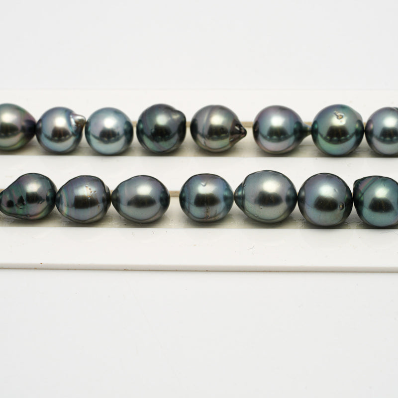 37pcs Light Blue 8-11mm - CL AA/AAA Quality Tahitian Pearl Necklace NL1519 THMIX2