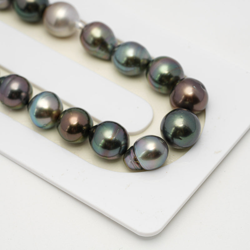 42pcs Multicolor 8-10mm - CL/SB AA/AAA Quality Tahitian Pearl Necklace NL1545 THMIX2