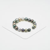 18pcs Multicolor 9-12mm - RSR TOP/AAA Quality Tahitian Pearl Bracelet BR1741 TH1