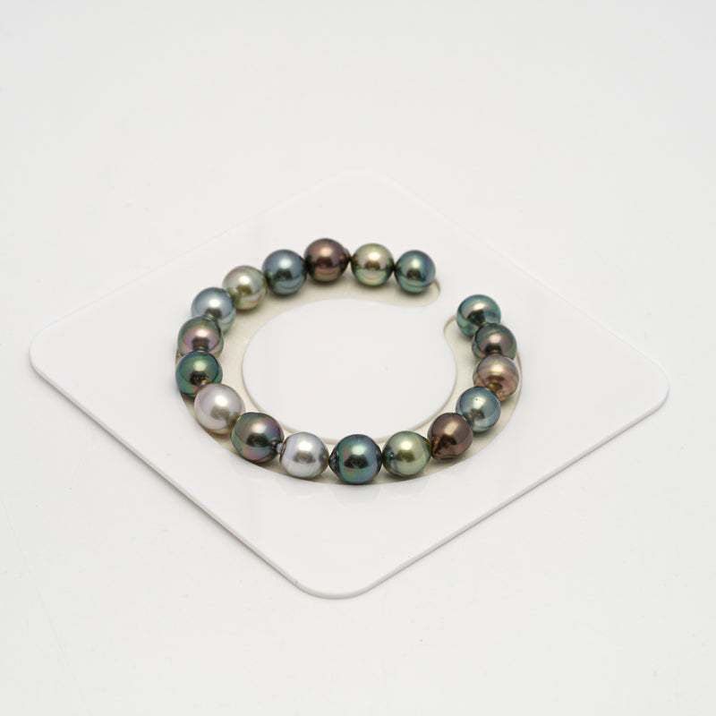 18pcs "High Luster" Multicolor 9-10mm - SB AAA/AA Quality Tahitian Pearl Bracelet BR2177 HL3