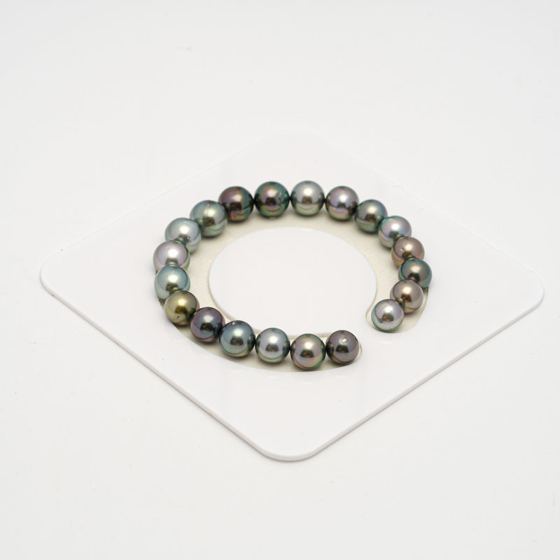 20pcs "High Luster" Multicolor 8-10mm - SR/NR AAA/AA Quality Tahitian Pearl Bracelet BR2222 OR10