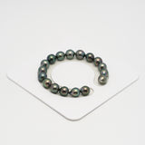 17pcs "High Luster" Peacock 9-10mm - SB AAA Quality Tahitian Pearl Bracelet BR2233 OR1