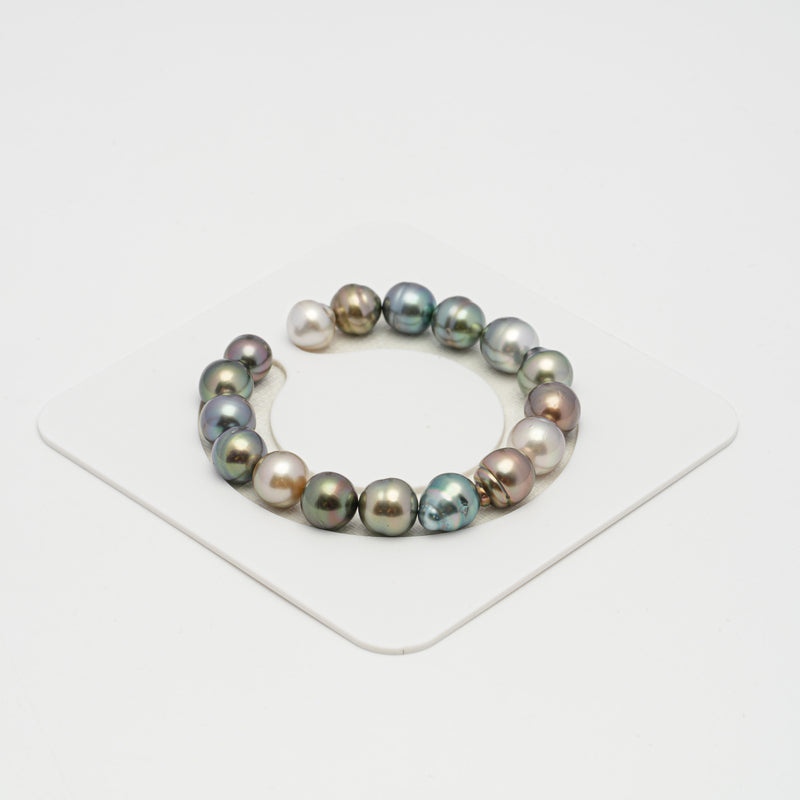 17pcs "High Luster" Multicolor 9-11mm - SBQ/CL AAA/AA Quality Tahitian Pearl Bracelet BR2121 THMIX2