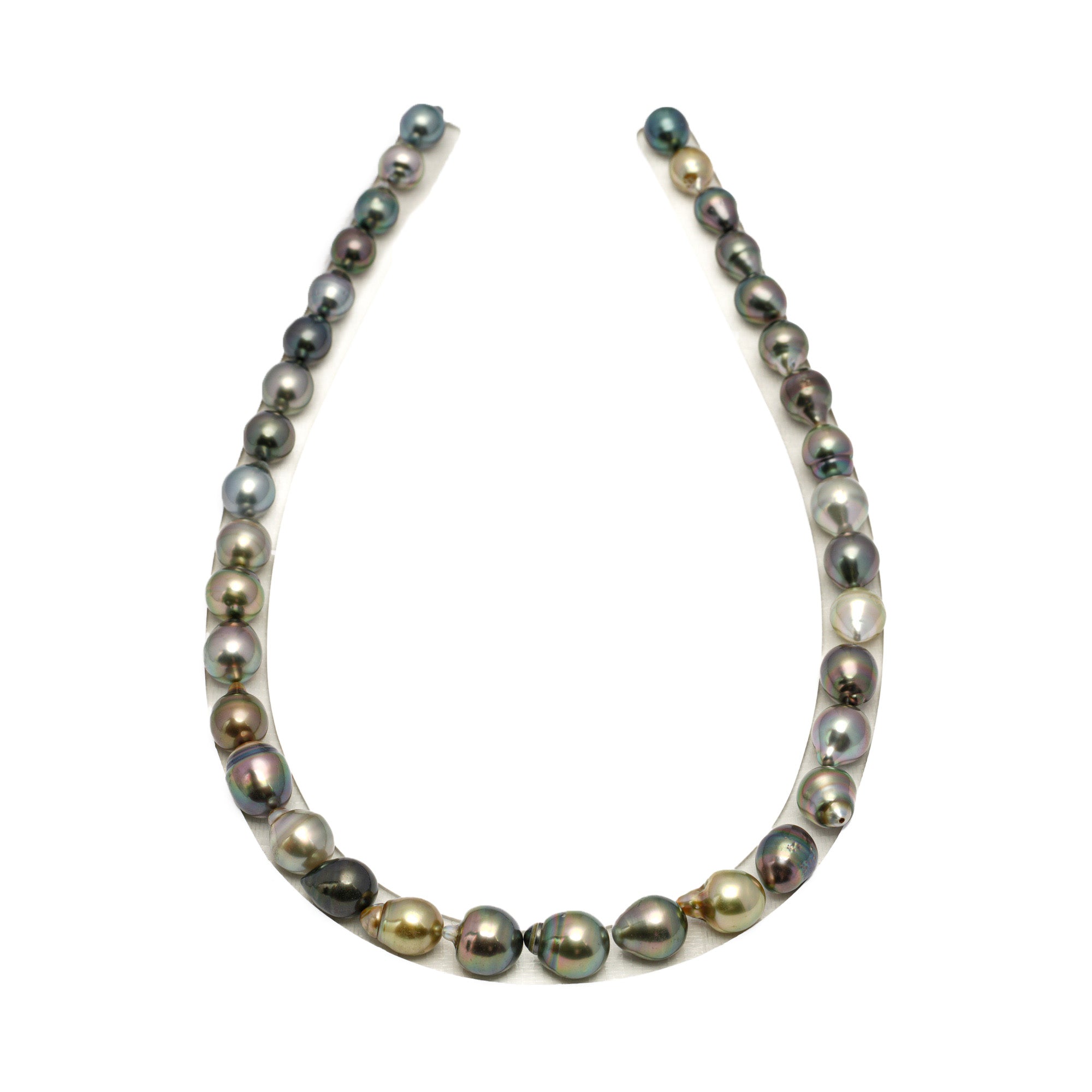 36pcs "High Luster" Multicolor 8-12mm - SB AAA/AA Quality Tahitian Pearl Necklace NL1693 THMIX4