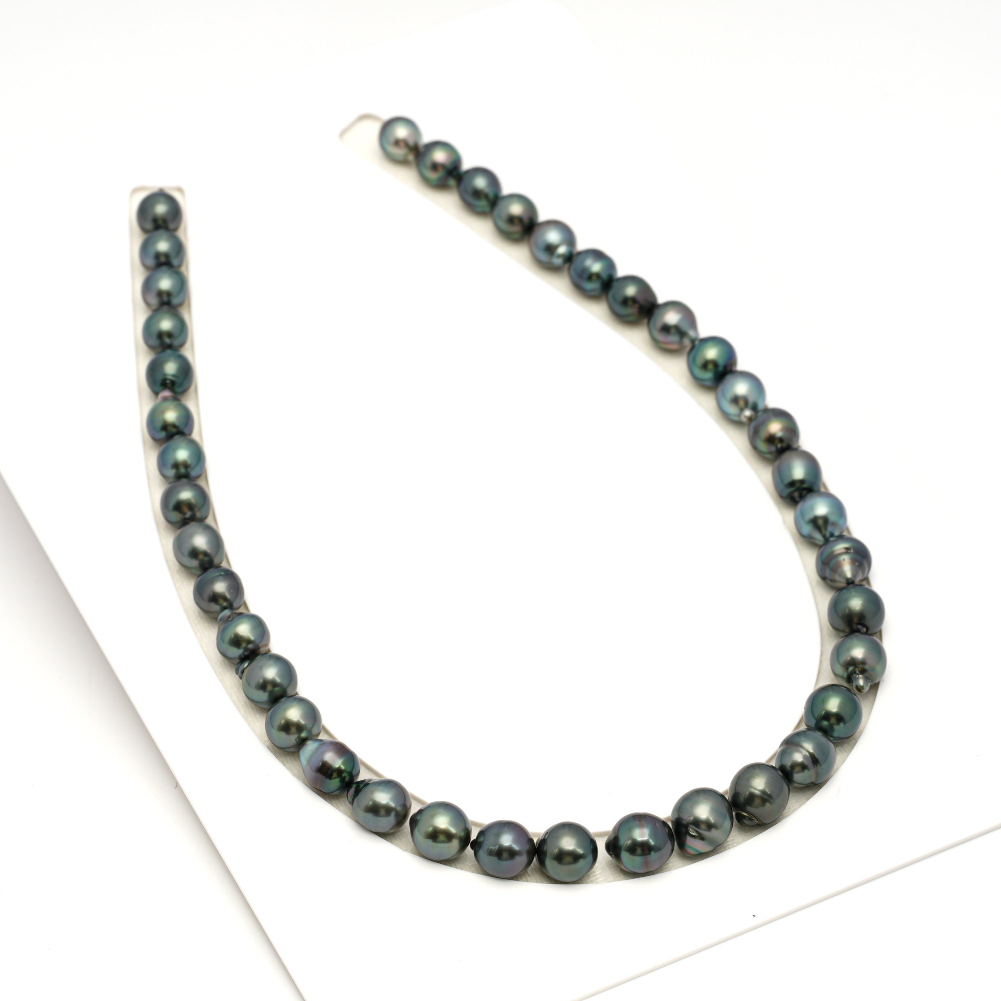 39pcs Green Mix 8-11mm - SB AAA Quality Tahitian Pearl Necklace NL1711 TH5