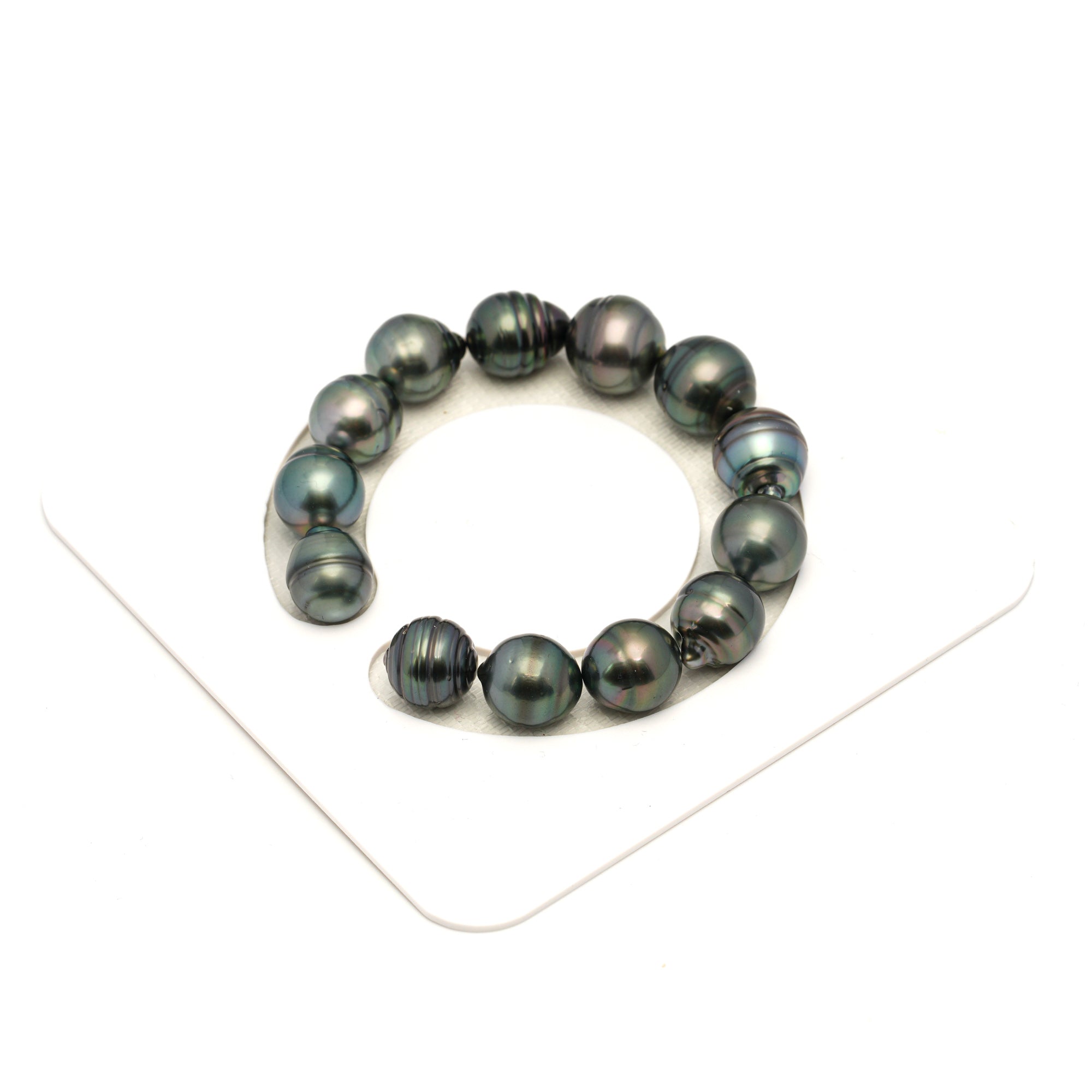 13pcs Green Mix 11-13mm - CL/SB AAA/AA Quality Tahitian Pearl Bracelet BR2457 LP1