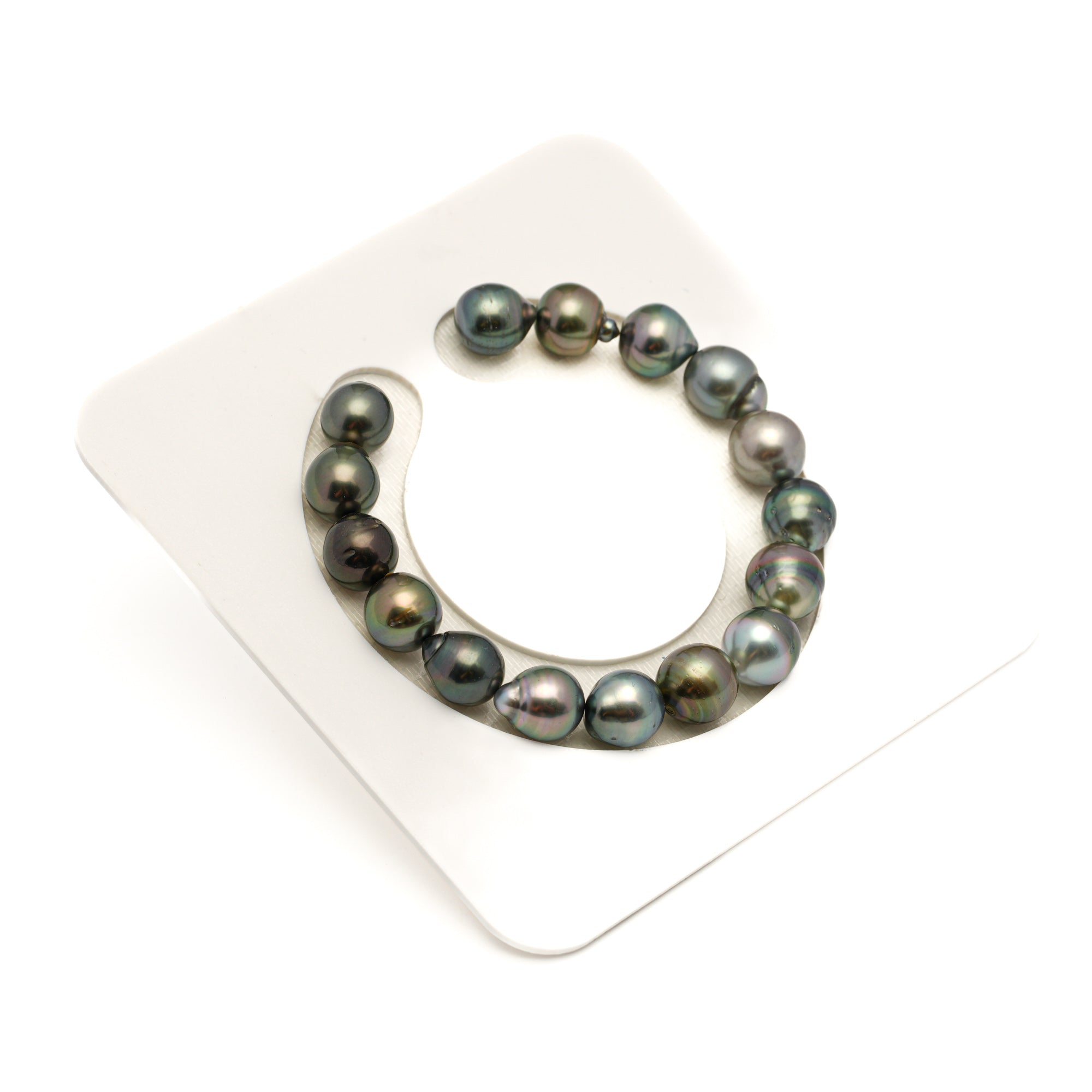 16pcs "Mid Luster" Multicolor 9-10mm - SB/CL AA/AAA Quality Tahitian Pearl Bracelet BR2495 LP2