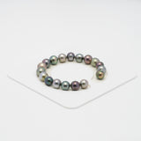 18pcs "High Luster" Multicolor 8-9mm - CL/SB AAA/AA Quality Tahitian Pearl Bracelet BR2012 OR7