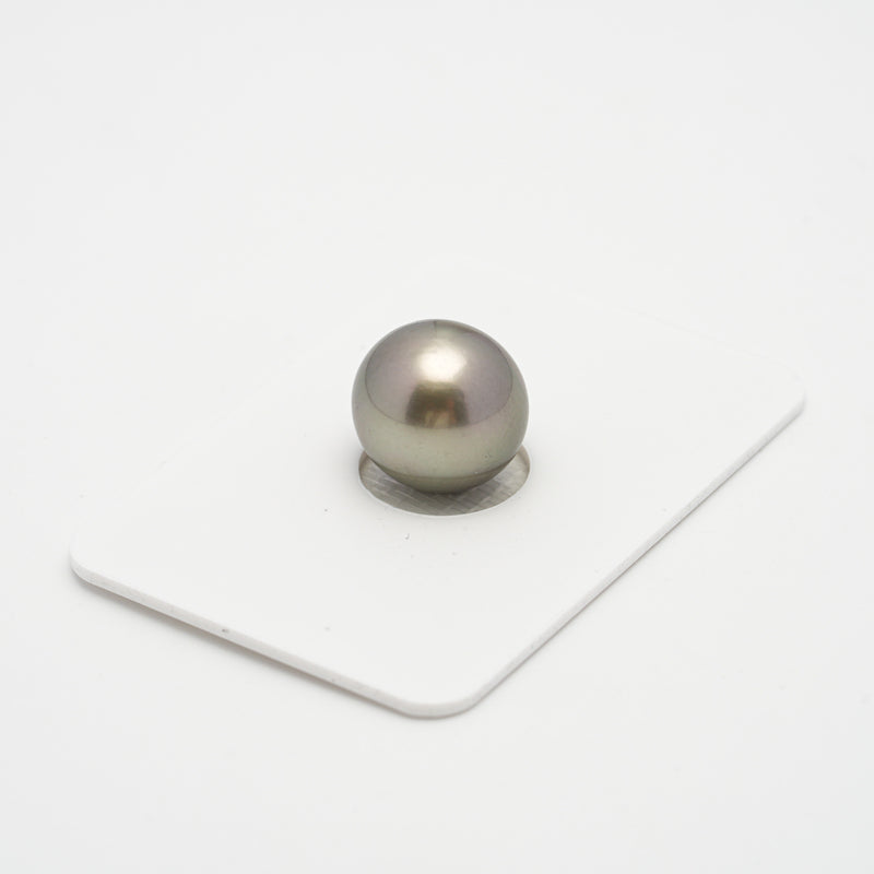 1pcs "High Luster" Green 12.5mm - SR AAA/AA Quality Tahitian Pearl Single LP1956 A101