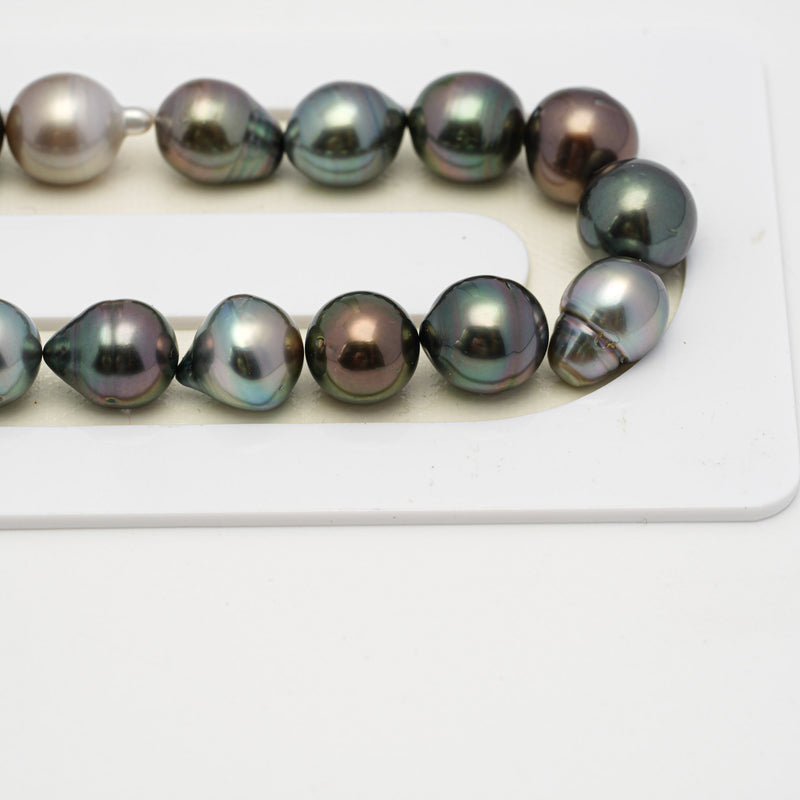 42pcs Multicolor 8-10mm - CL/SB AA/AAA Quality Tahitian Pearl Necklace NL1545 THMIX2