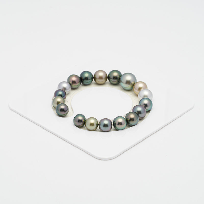 18pcs Multicolor 9-12mm - RSR TOP/AAA Quality Tahitian Pearl Bracelet BR1741 TH1