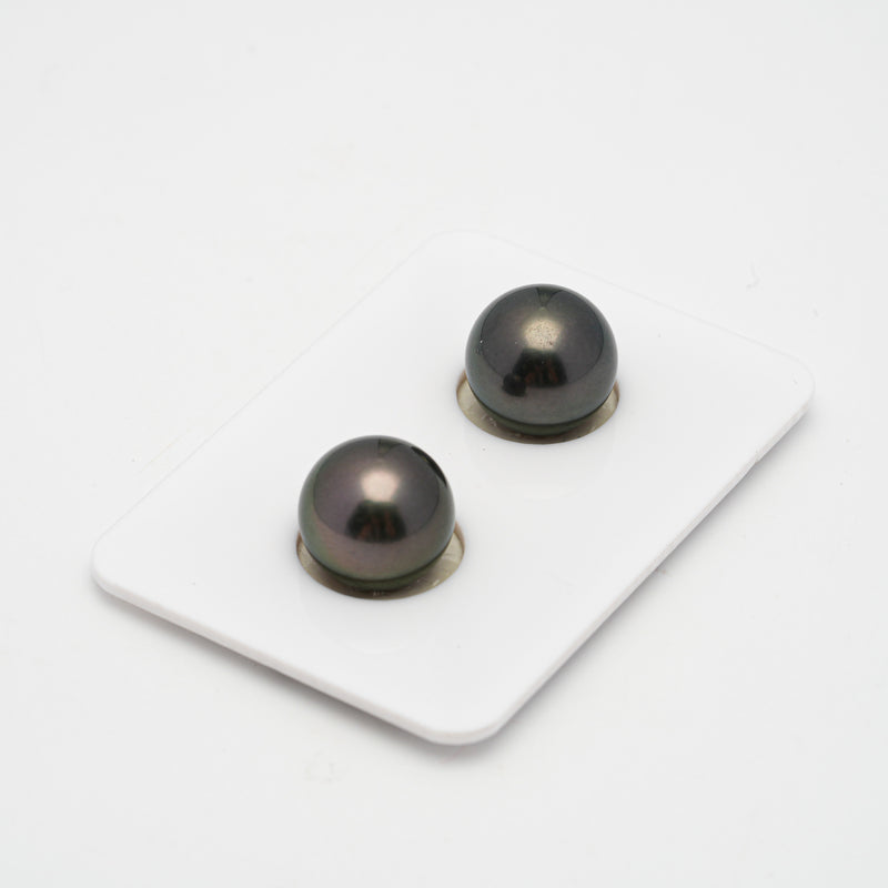 2pcs Dark 11.2mm - R TOP Quality Tahitian Pearl Pair ER1452