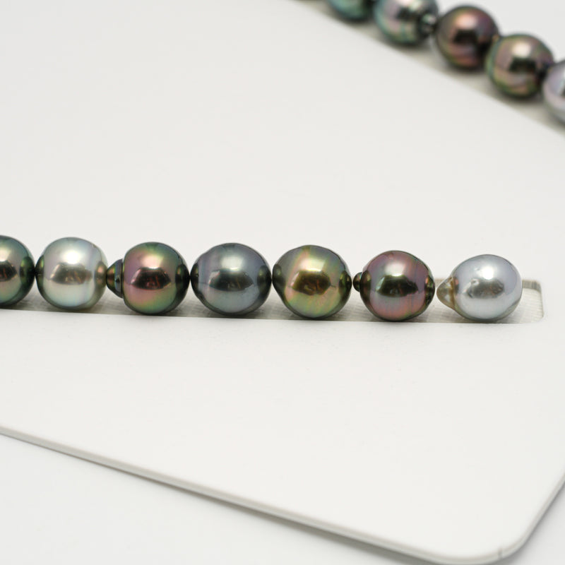 37pcs "High Luster" Multicolor 9-11mm - SB AAA/AA Quality Tahitian Pearl Necklace NL1562 HL3