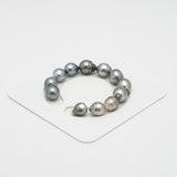 12pcs Multicolor 10-12mm - CL/SB AAA/AA Quality Tahitian Pearl Bracelet BR2001 OR7