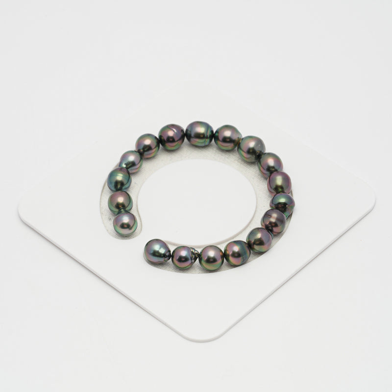 18pcs Peacock 8-10mm - SB AAA Quality Tahitian Pearl Bracelet BR2089 OR5