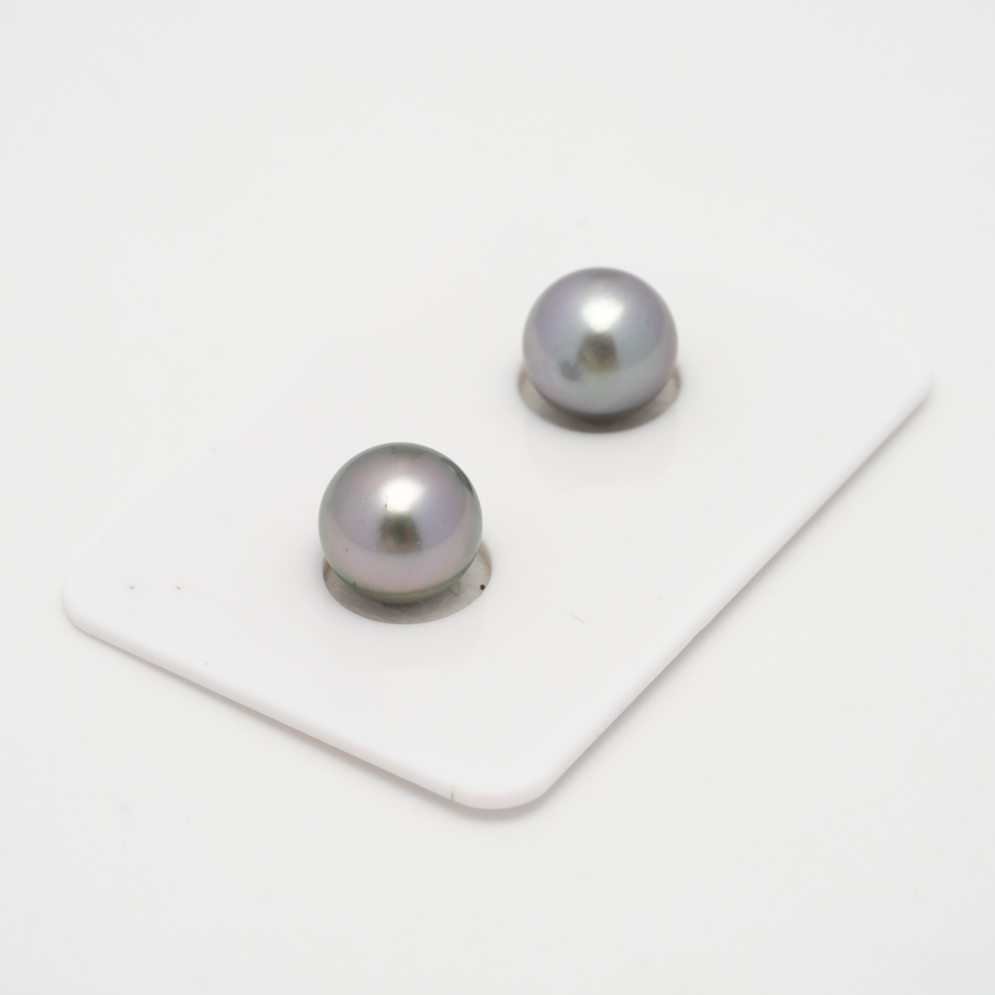 2pcs "High Luster" Cherry 9.8mm - RSR AAA/TOP Quality Tahitian Pearl Pair ER1584 A101