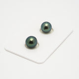 2pcs Blue Green 8.8-9mm - SR AAA Quality Tahitian Pearl Pair ER1589 OR10