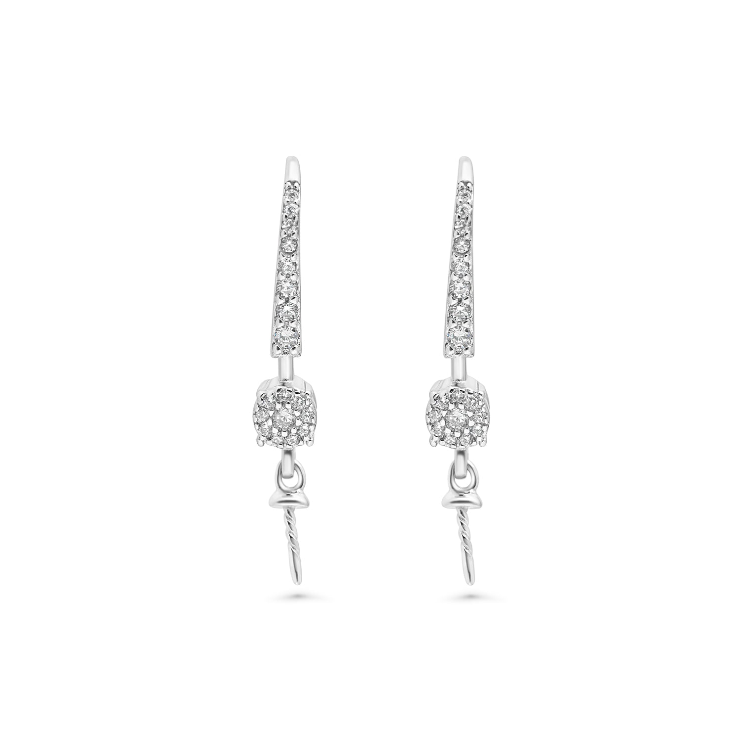 Dangle Earring Bails 925 Silver for Pearl SC415