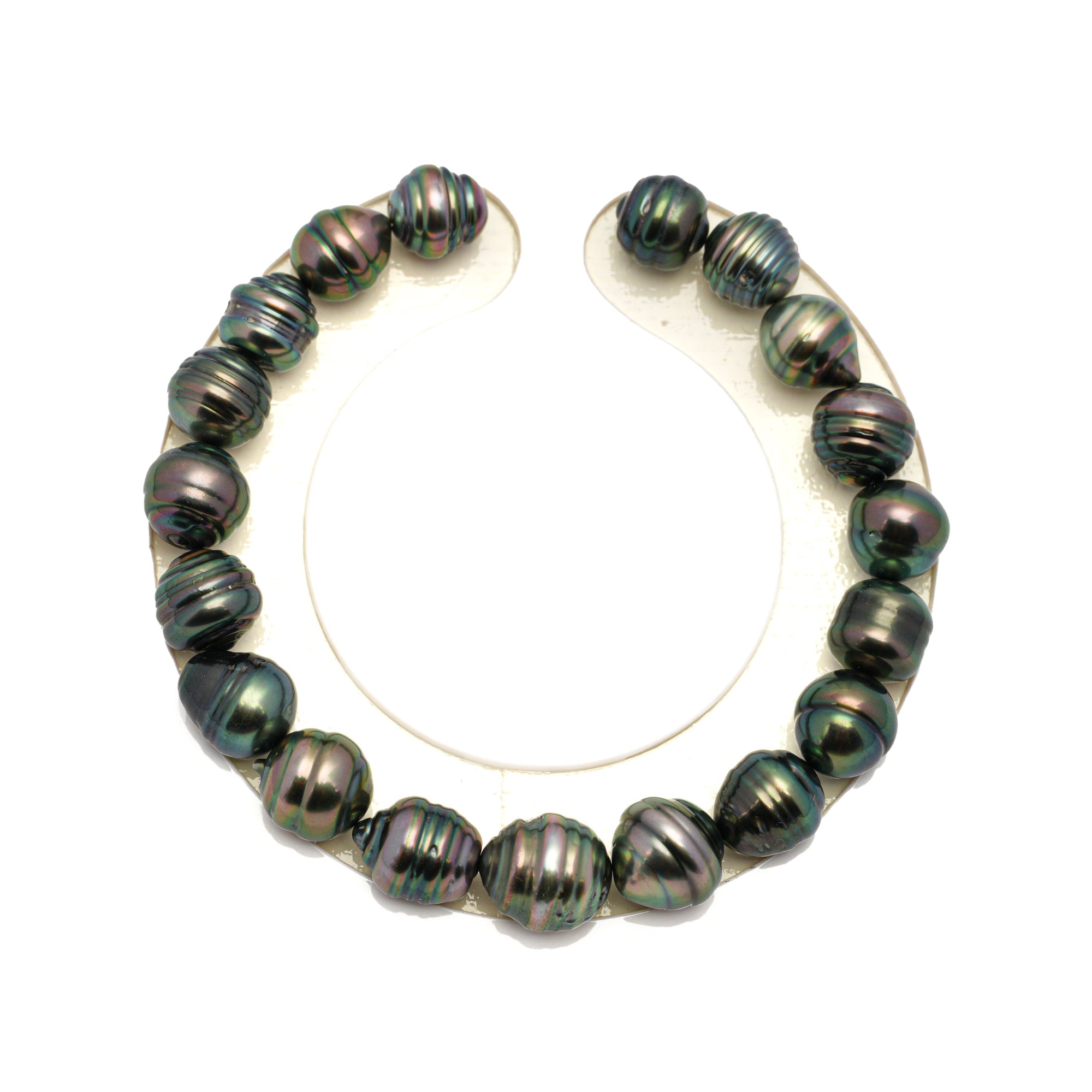 19pcs Green 8-10mm - CL AAA/AA Quality Tahitian Pearl Bracelet BR2247 THMIX2