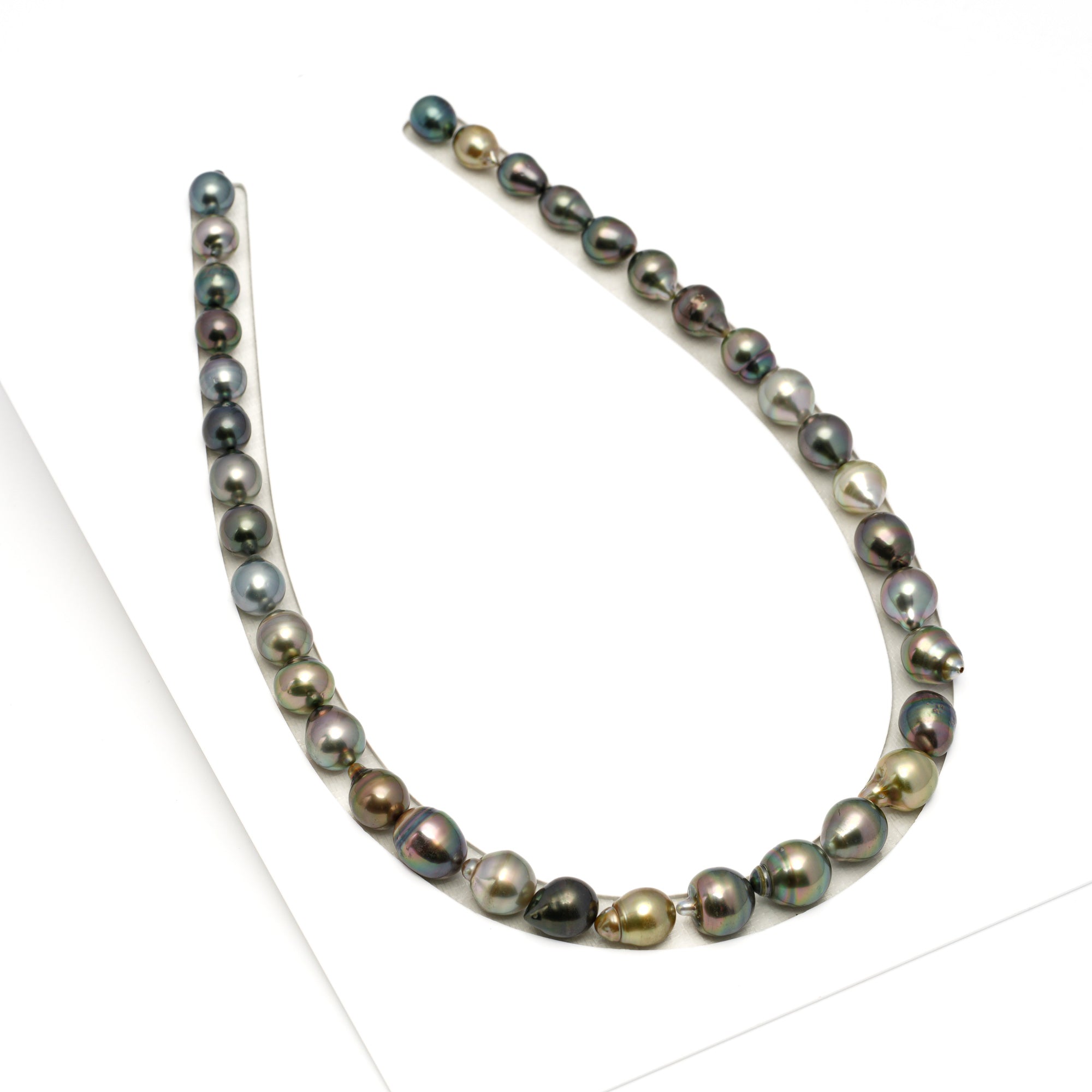 36pcs "High Luster" Multicolor 8-12mm - SB AAA/AA Quality Tahitian Pearl Necklace NL1693 THMIX4