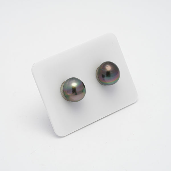 2pcs Cherry 9.7-9.9mm - SB AAA/AA Quality Tahitian Pearl Pair ER1390 OR7