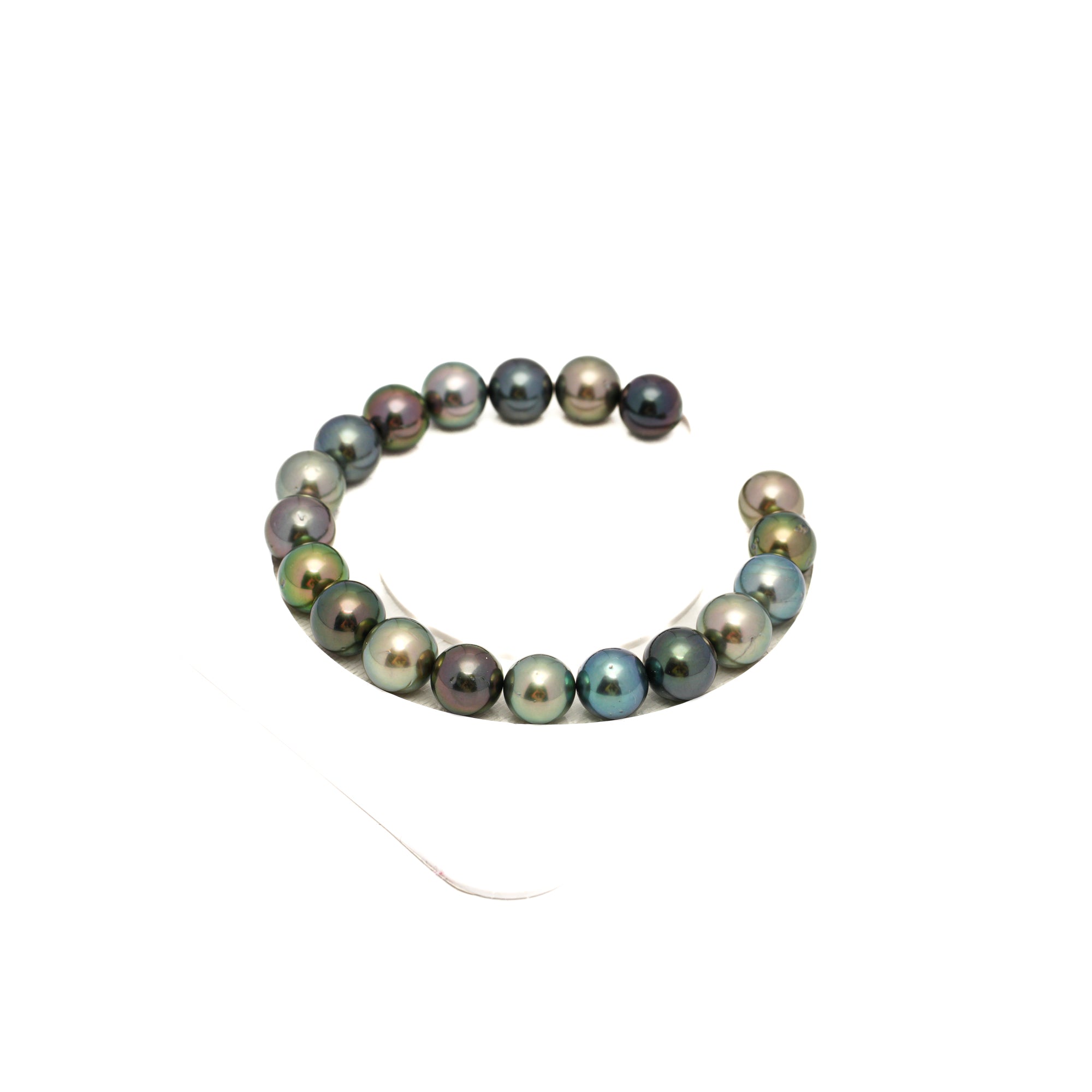 19pcs "High Luster" Multicolor 8-9mm - RSR AA Quality Tahitian Pearl Bracelet BR2346 OR13