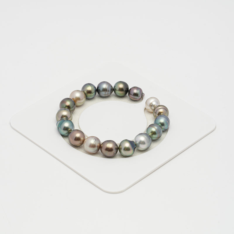 17pcs "High Luster" Multicolor 9-11mm - SBQ/CL AAA/AA Quality Tahitian Pearl Bracelet BR2121 THMIX2