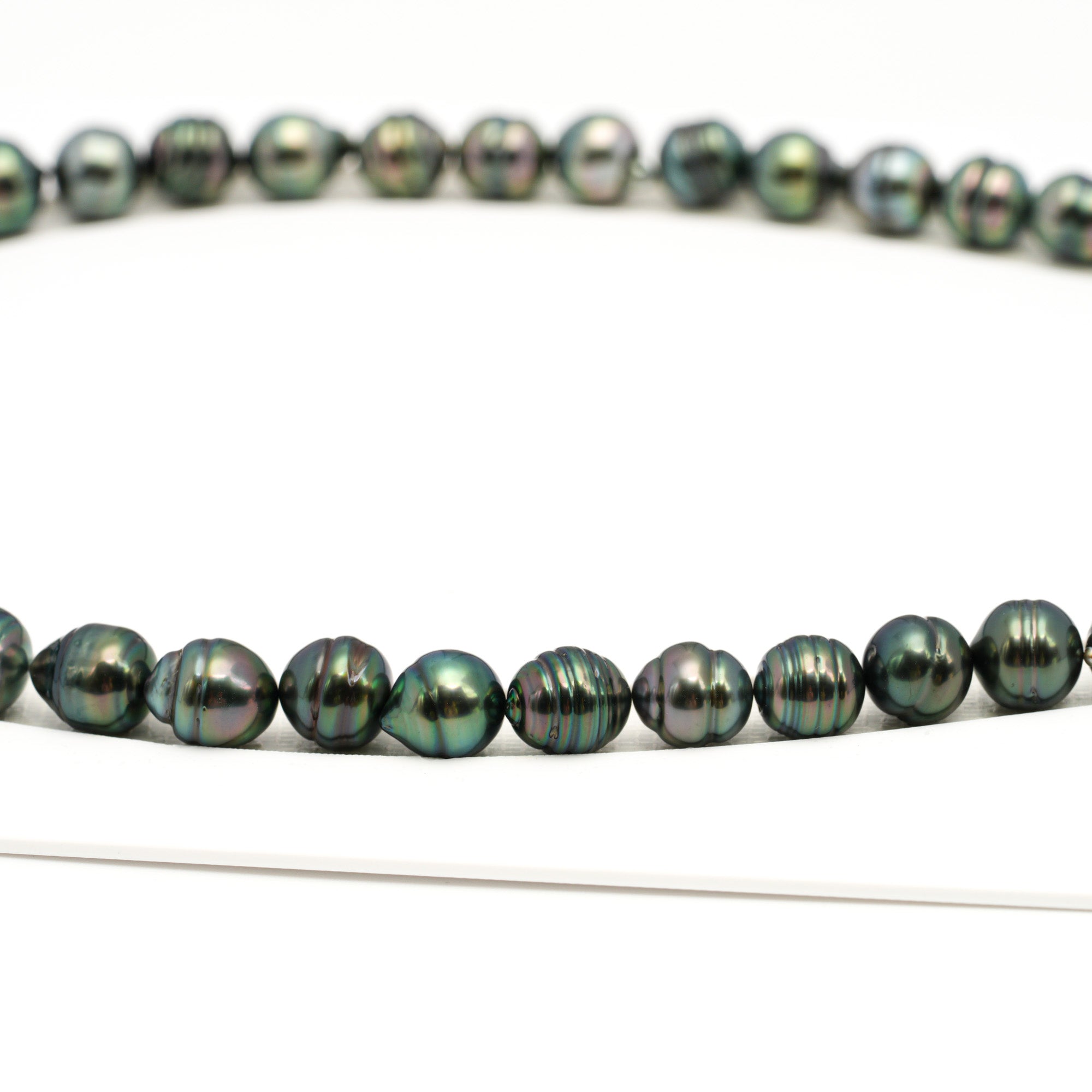 45pcs Dark Green 8-10mm - CL AAA/AA Quality Tahitian Pearl Necklace NL1710 TH5