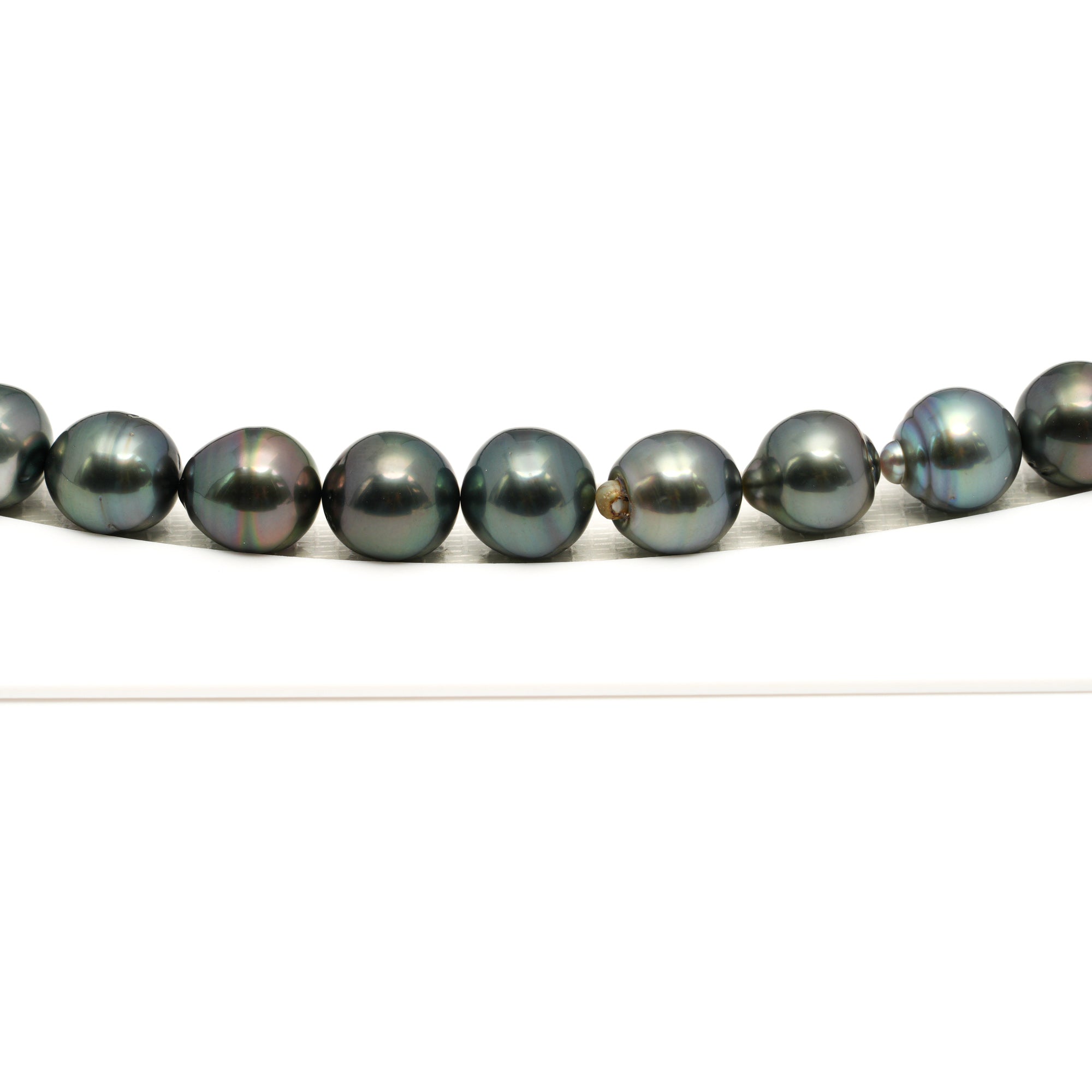 37pcs Green Mix 9-11mm - SB AAA Quality Tahitian Pearl Necklace NL1764 LP1