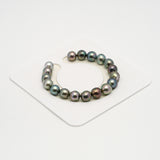 18pcs "High Luster" Multicolor 8-10mm - SB AAA/AA Quality Tahitian Pearl Bracelet BR2208 HL3