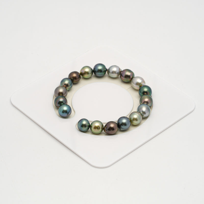 18pcs "High Luster" Multicolor 9-10mm - SB AAA/AA Quality Tahitian Pearl Bracelet BR2177 HL3