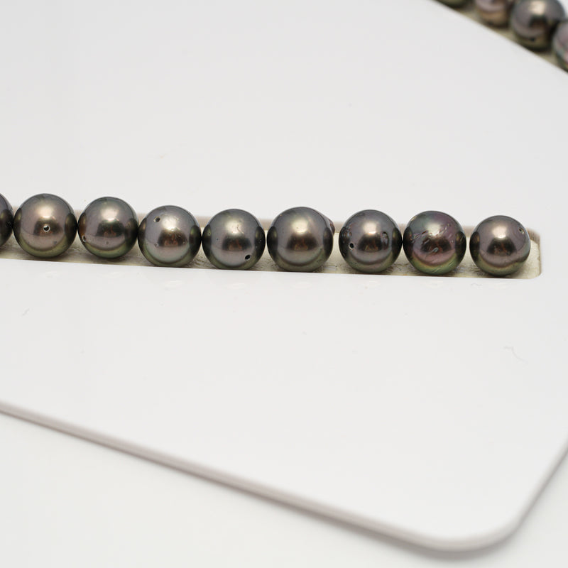 49pcs Brown 8-10mm - SR/NR AA/A Quality Tahitian Pearl Drilled Necklace NL1586 CMP4