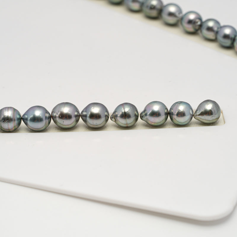 46pcs Light 8-10mm - SB AAA/AA Quality Tahitian Pearl Necklace NL1608 HL2