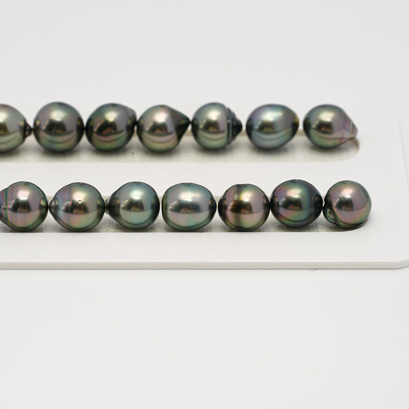 40pcs Green 9-12mm - SB AAA/AA Quality Tahitian Pearl Necklace NL1635 HL3