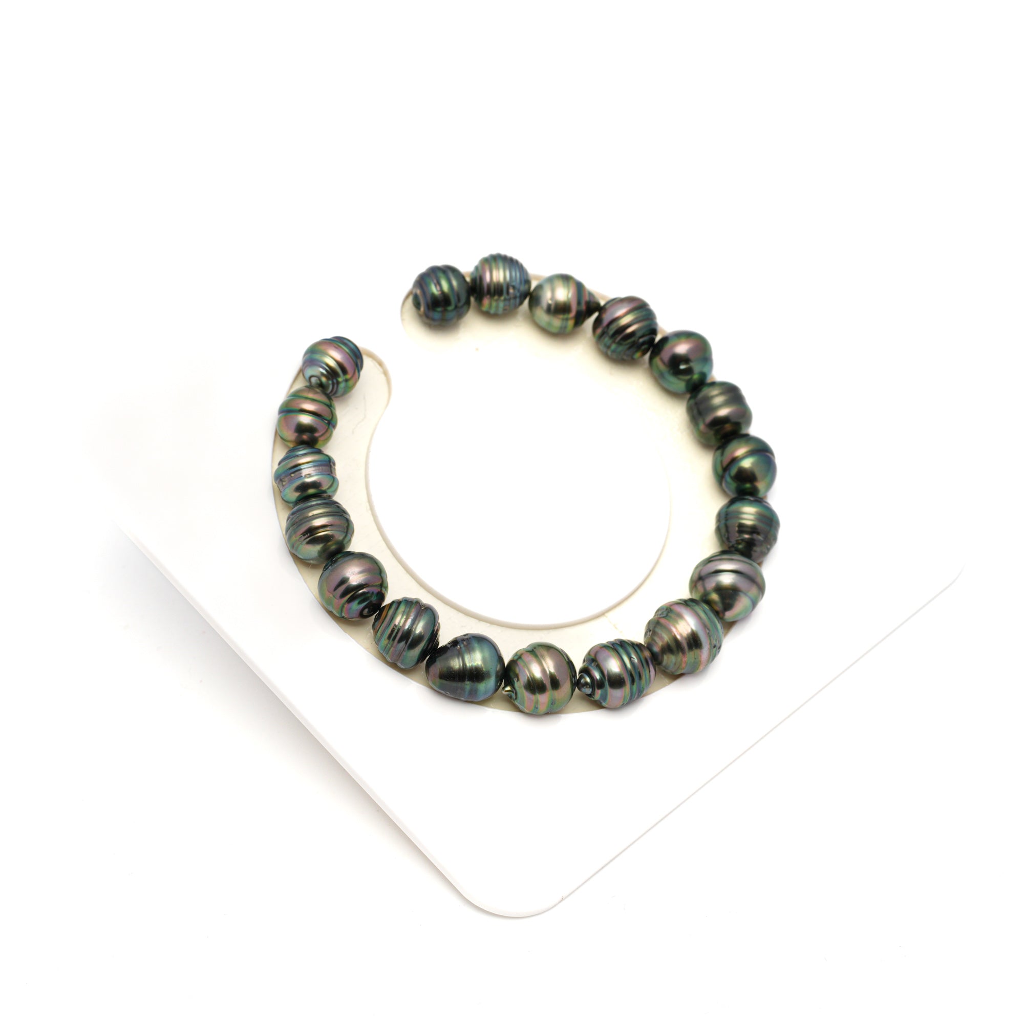 19pcs Green 8-10mm - CL AAA/AA Quality Tahitian Pearl Bracelet BR2247 THMIX2