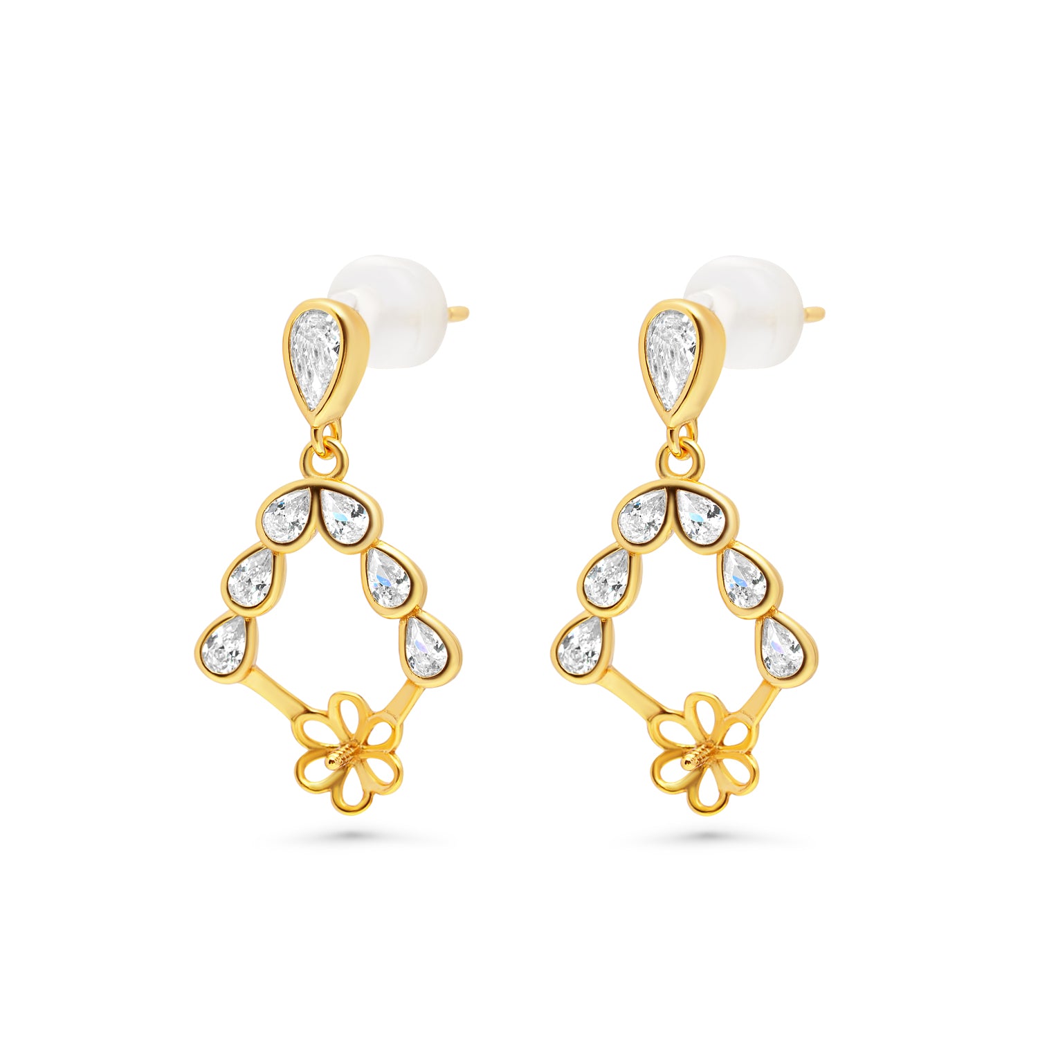 Dangle Earring Bails 925 Silver for Pearl SC305