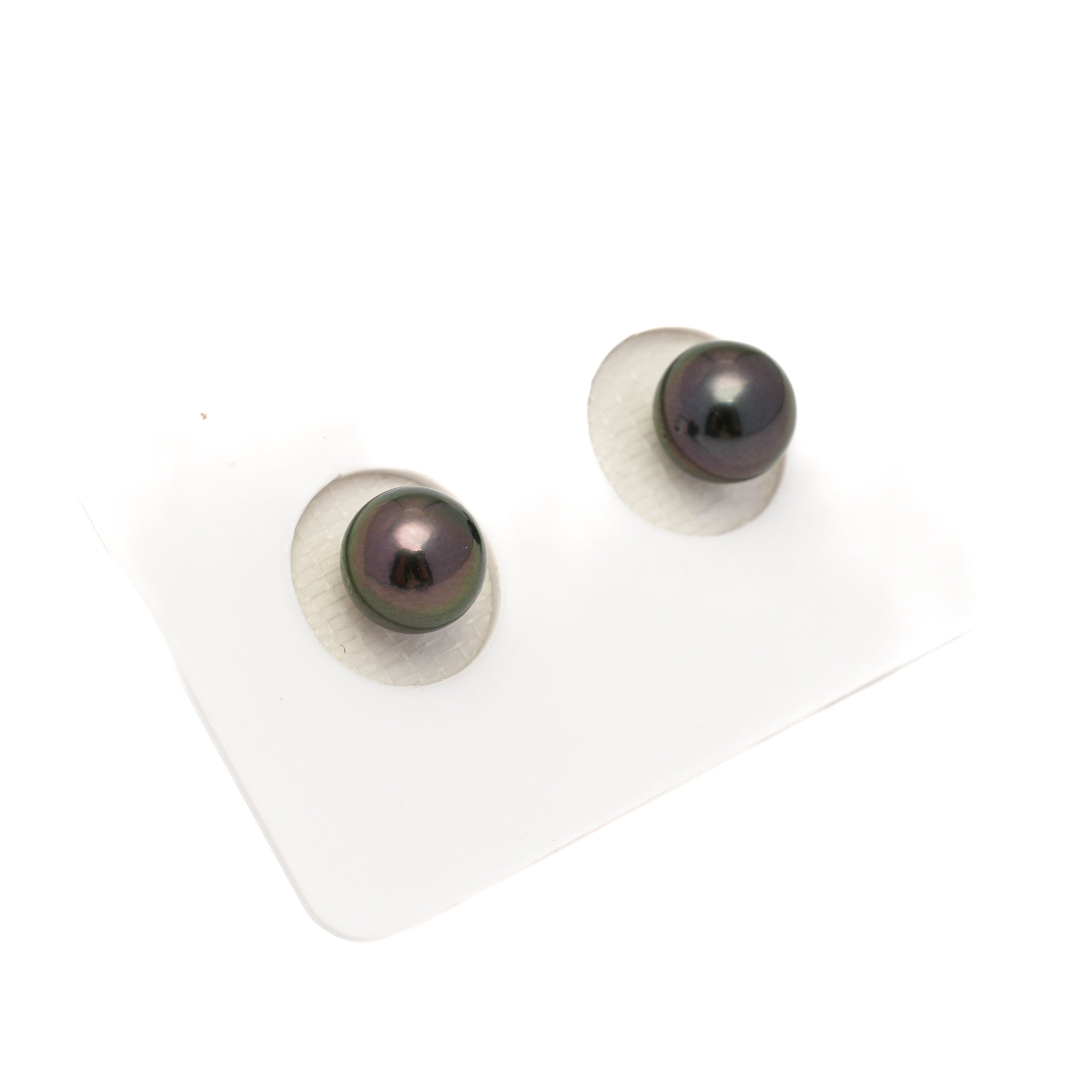 2pcs Green 7.8-7.9mm - RSR AAA/AA Quality Tahitian Pearl Pair ER1790 NG19