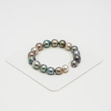 17pcs "High Luster" Multicolor 9-11mm - SBQ/CL AAA/AA Quality Tahitian Pearl Bracelet BR2121 THMIX2