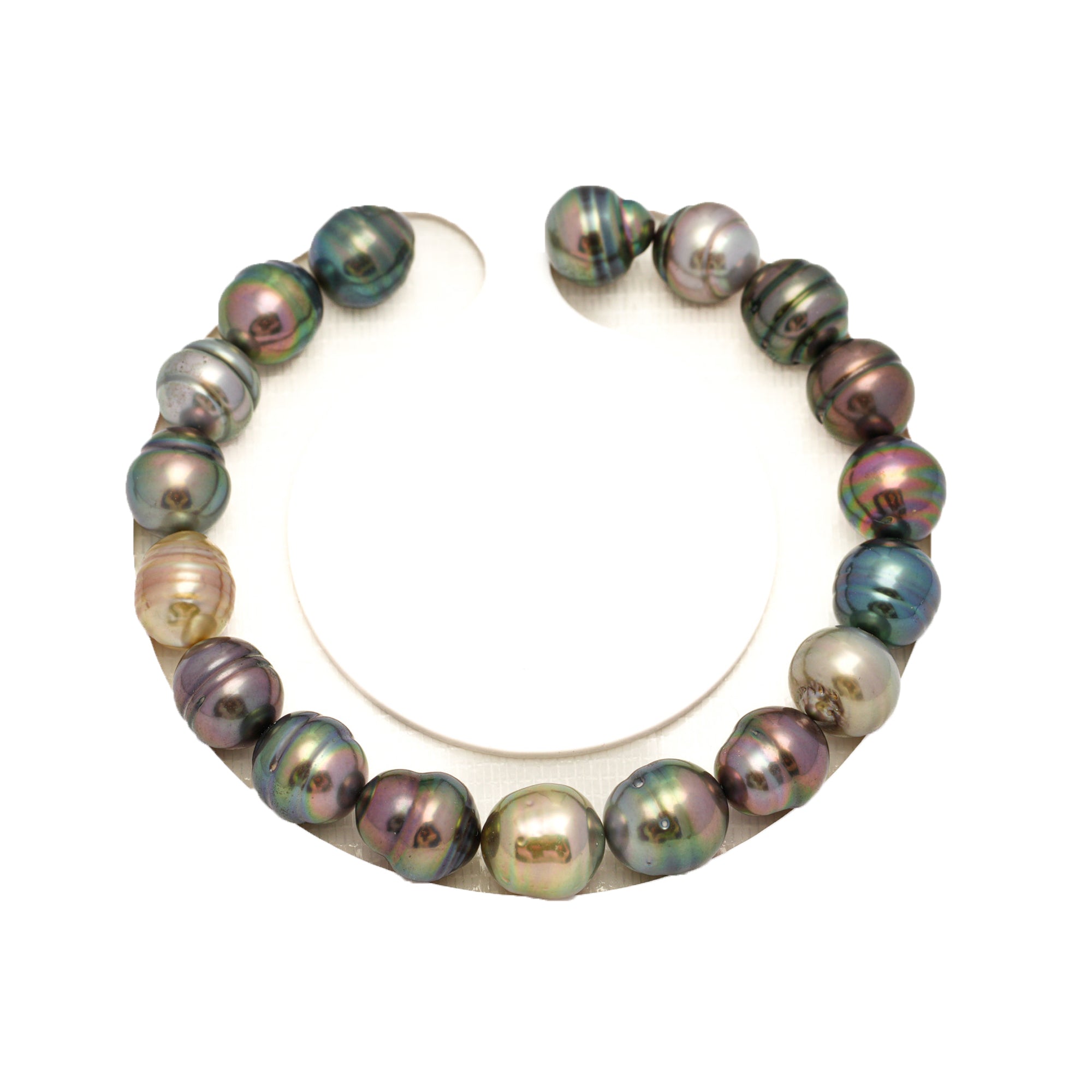 18pcs "High Luster" Multicolor 9-10mm - CL AAA/AA Quality Tahitian Pearl Bracelet BR2354 CMP9