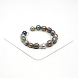 15pcs "High Luster" Multicolor 8-11mm - SB AAA/AA Quality Tahitian Pearl Bracelet BR2123 THMIX1