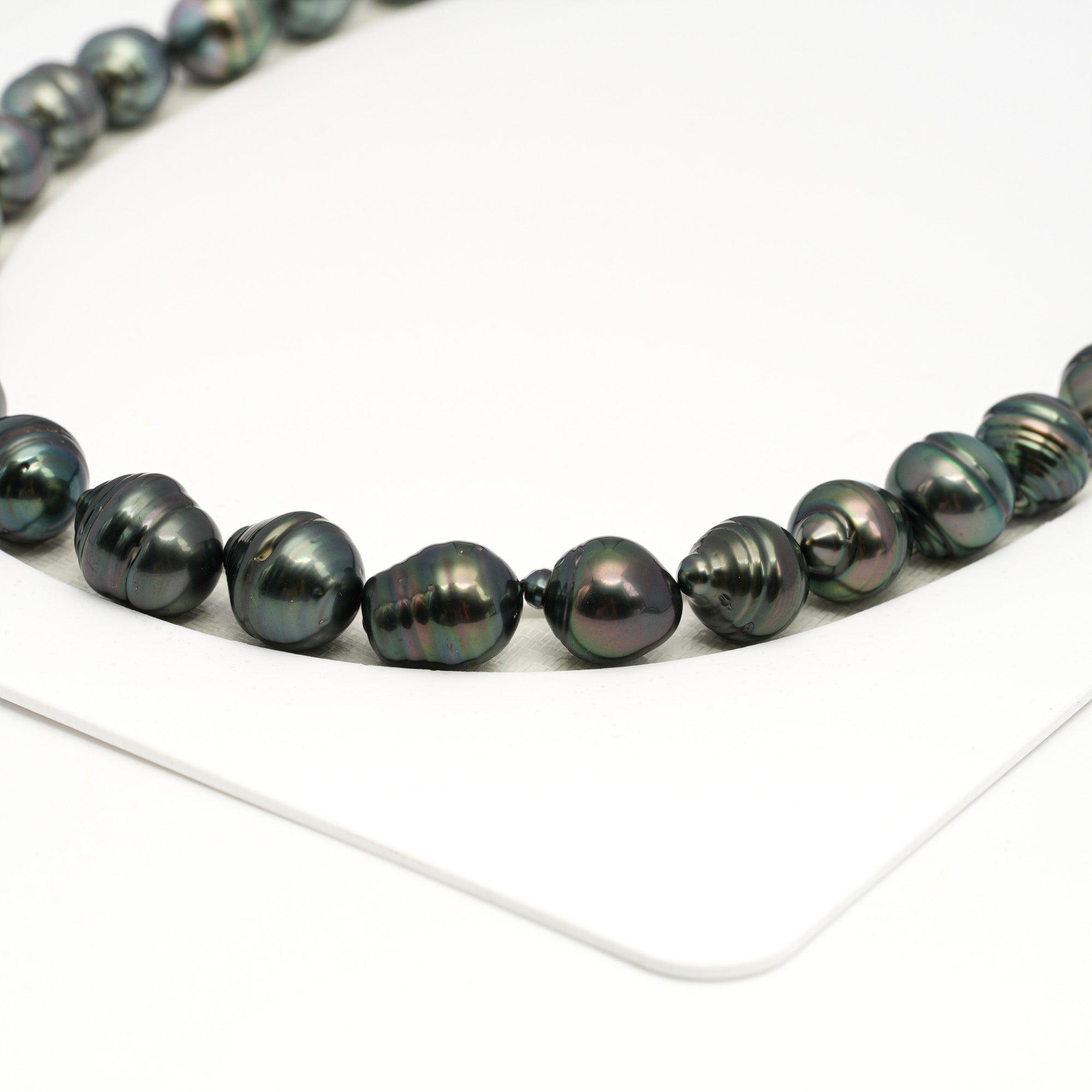 35pcs Dark Green 9-12mm - CL AAA/AA Quality Tahitian Pearl Necklace NL1713 TH5