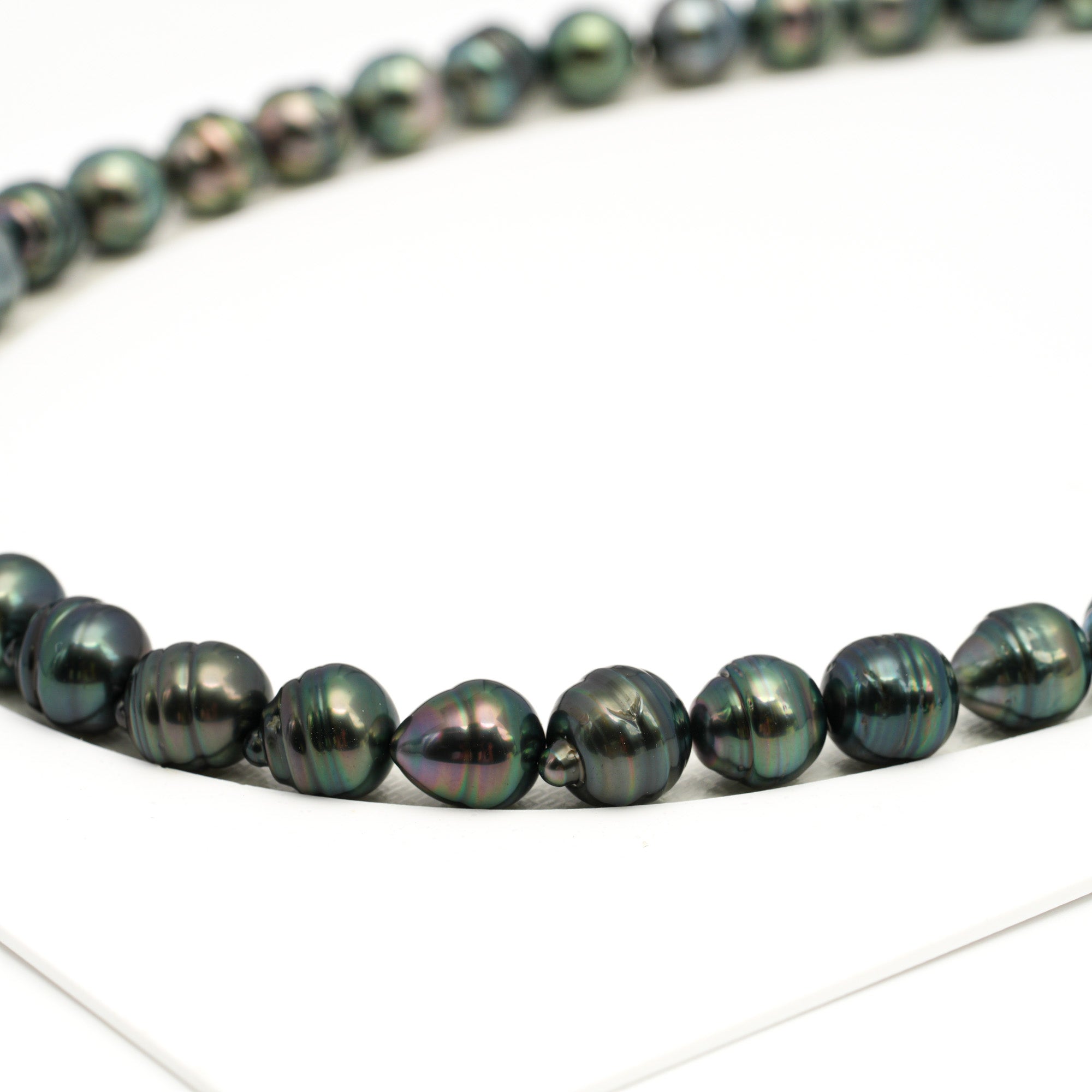45pcs Dark Green 8-10mm - CL AAA/AA Quality Tahitian Pearl Necklace NL1710 TH5