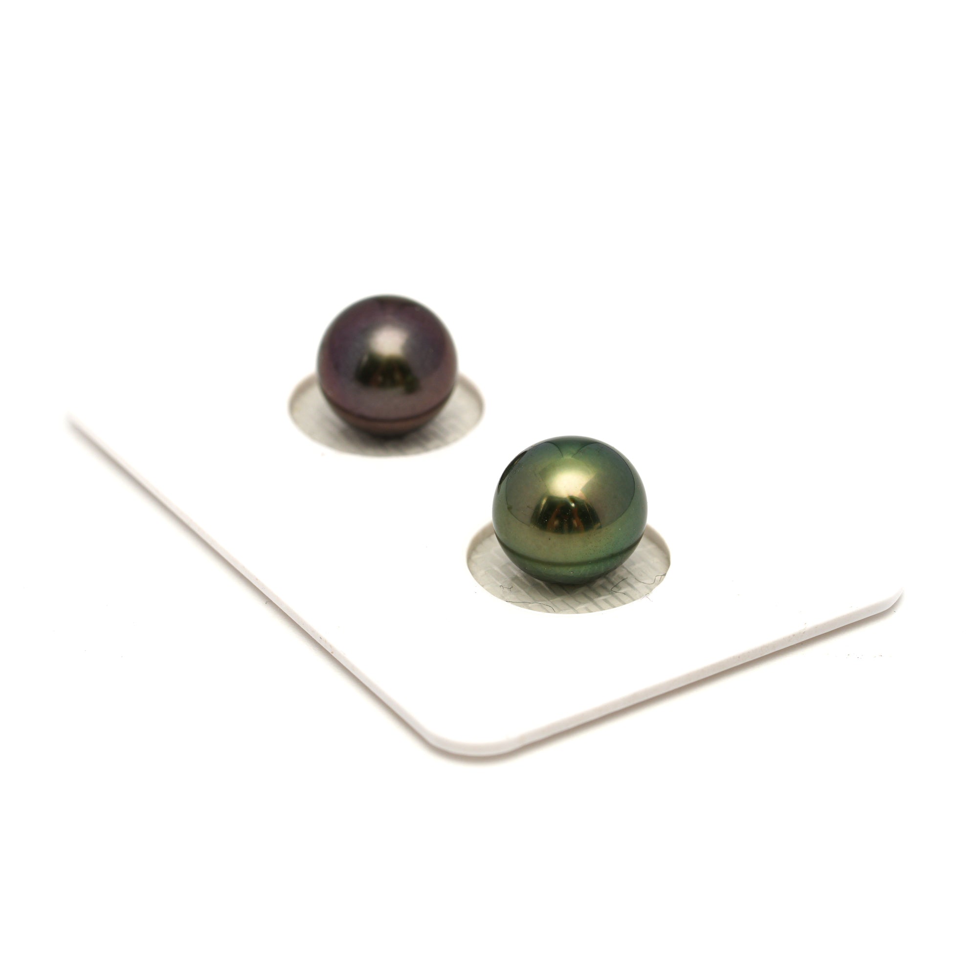 2pcs Multicolor 8.9-9mm - OV TOP Quality Tahitian Pearl Pair ER1835 OR13