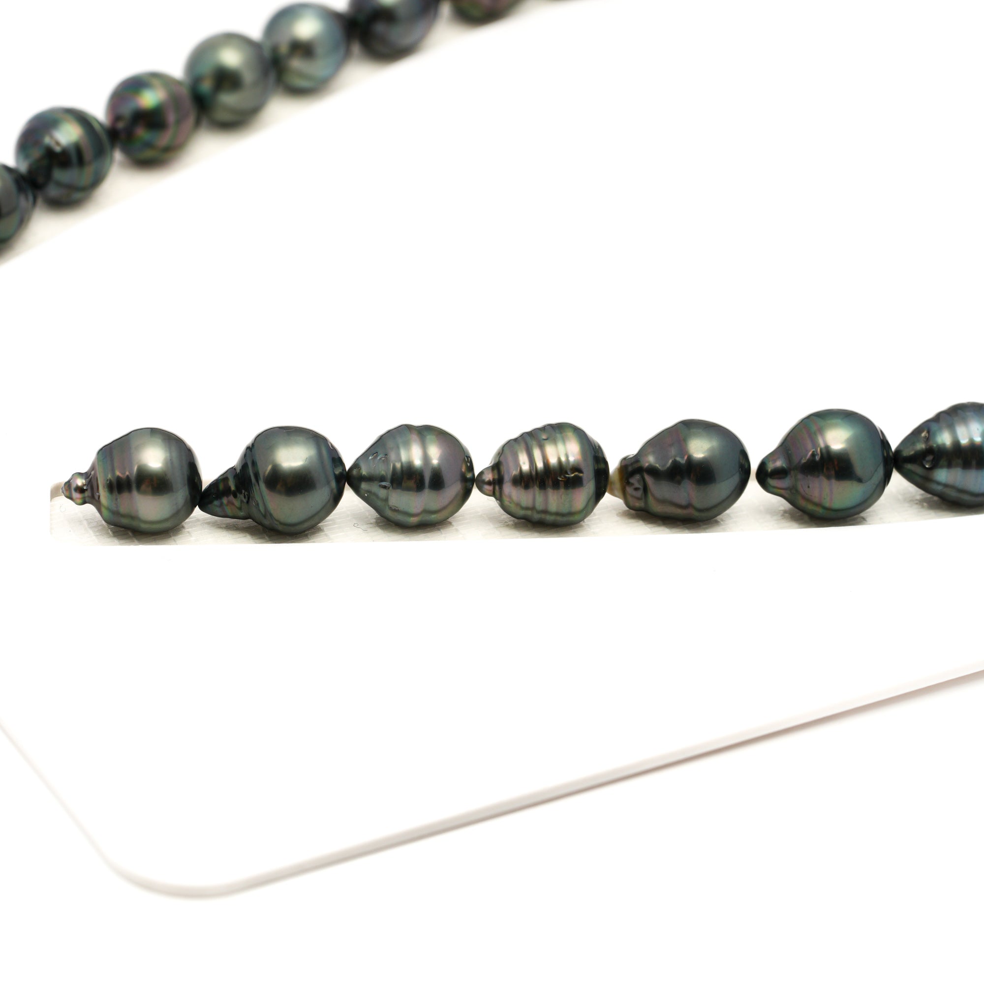 32pcs Green Mix 10-12mm - CL/SB AAA/AA Quality Tahitian Pearl Necklace NL1781 LP1