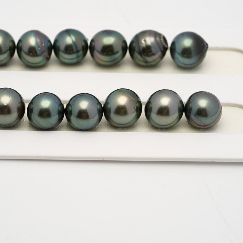 35pcs Green Mix 11-13mm - SB AAA/AA Quality Tahitian Pearl Necklace NL1497 THMIX2