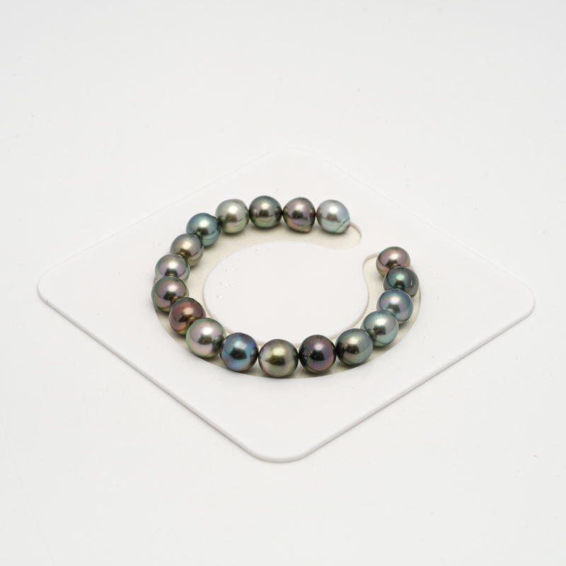 18pcs "High Luster" Multicolor 8-10mm - SB AAA/AA Quality Tahitian Pearl Bracelet BR2208 HL3