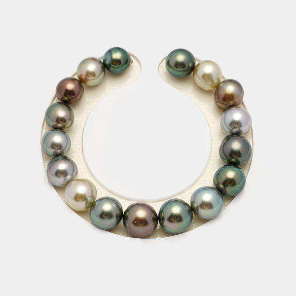 17pcs "High Luster" Multicolor 9-11mm - SB/NR AAA/AA Quality Tahitian Pearl Bracelet BR2191 HL3